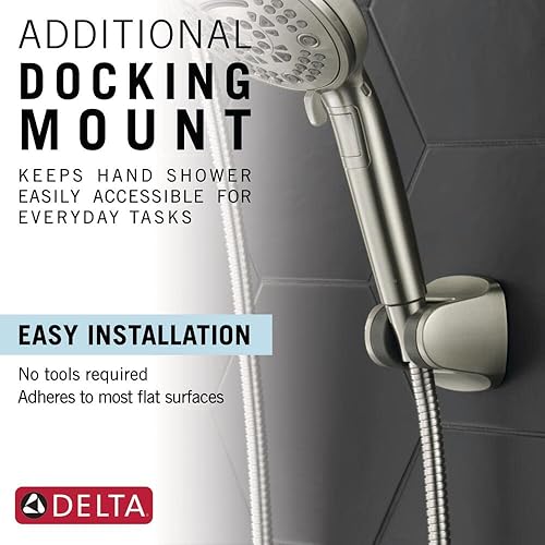 Miniatura 5 de Delta Faucet 7-Spray In2ition - Cabezal de ducha doble con rociador de mano, cabezal de ducha de níquel cepillado con manguera, cabezales de ducha y