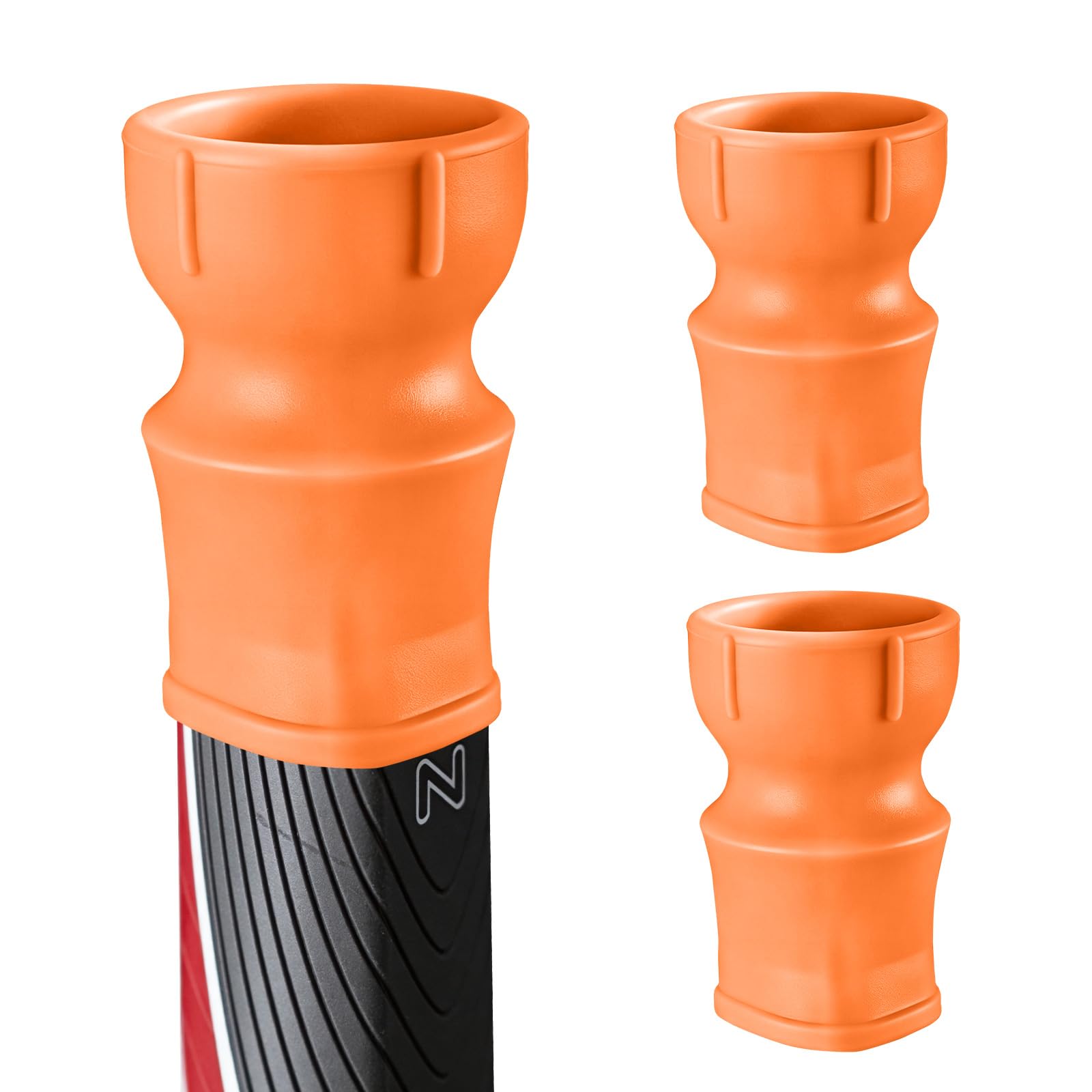 FINGER TEN Silicone Golf Ball Retriever for Putter Handle 2 Pack, Suction Cup Golf Ball Picker Upper for Super Stroke Putter Grip, Premium Golf Accessories in Black Red Orange Blue (Orange)