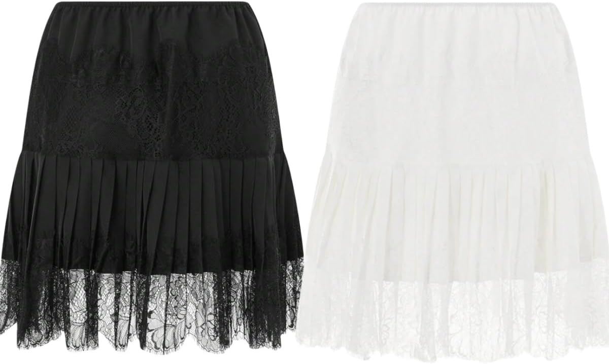 Lace Skirts, Y2K Lace Skirts for Women with Ruffle Floral, Widened Low Waist Layered Slip Skirt S-3XL - Image 5