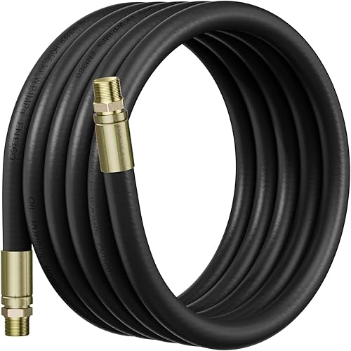 Manguera de combustible de 3/4 de pulgada de 20 pies con accesorios NPT macho de acero al carbono, tres capas protectoras para dispensar diésel,