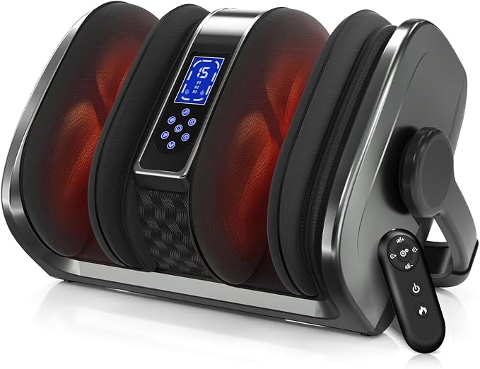 TISSCARE Shiatsu Foot Massager with Heat: Foot Massager for Plantar Fasciitis, Neuropathy, Circulation and Pain Relief for Foot Calf Ankle Leg with Deep Kneading Christmas Gifts for Women and Men