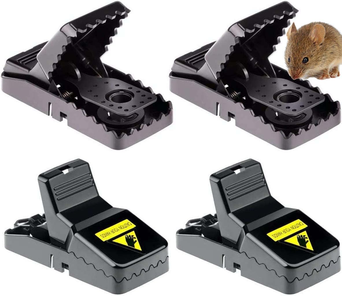 Mouse Traps For Indoors, Best Reusable Mouse Traps That Work, Mice Traps Snap & Indoor Trap with Detachable Bait Cup, Very Effective & Safe Better Mouse Catcher (pack of 4)