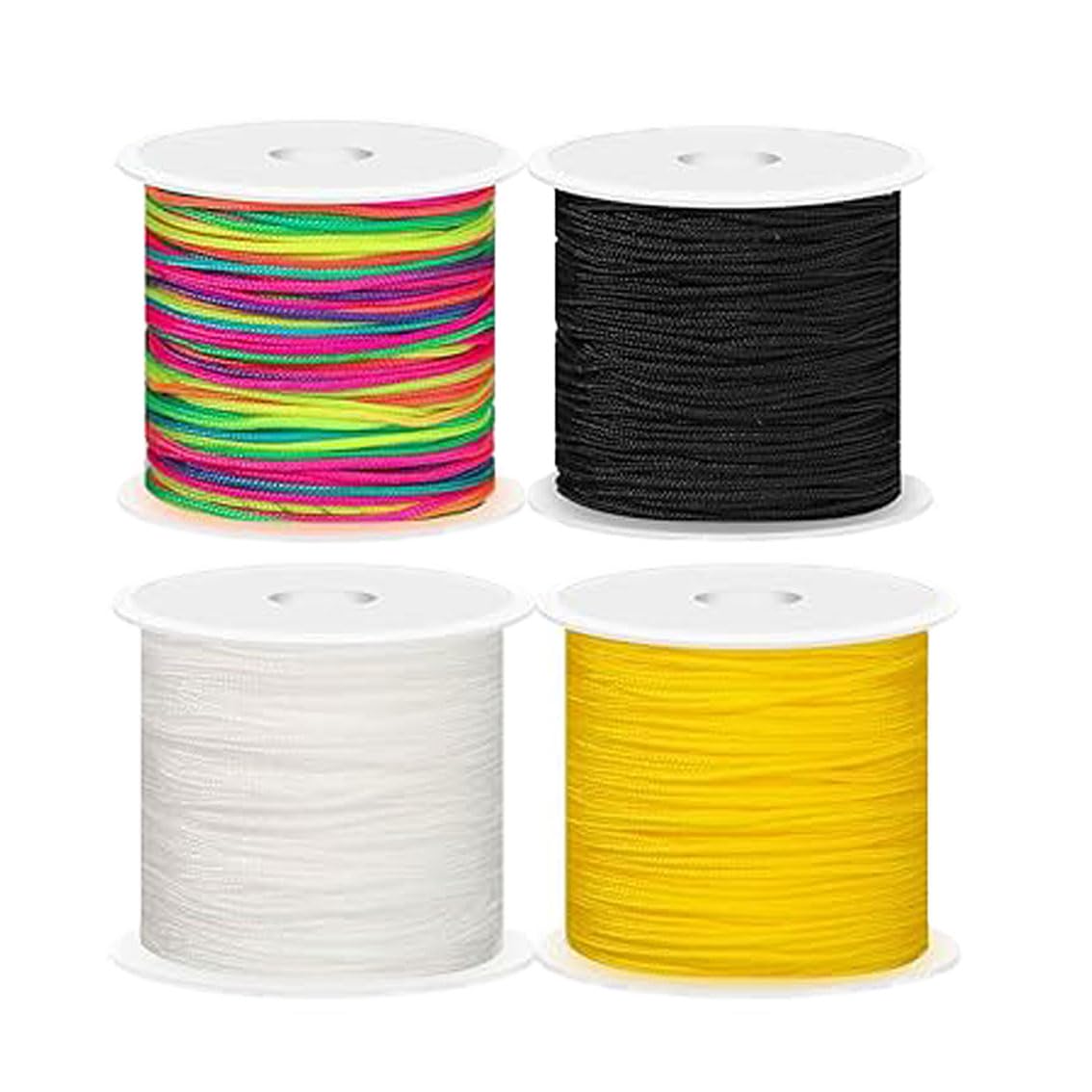 JINTAIDE 4 Rolls String for Bracelets,1MM Beading Thread Necklace String,Nylon String,530FT Hilo para Hacer Pulseras, Thread for Sewing,Jewelry Making and Clay Pony Seed Stone, M-XZ-0001