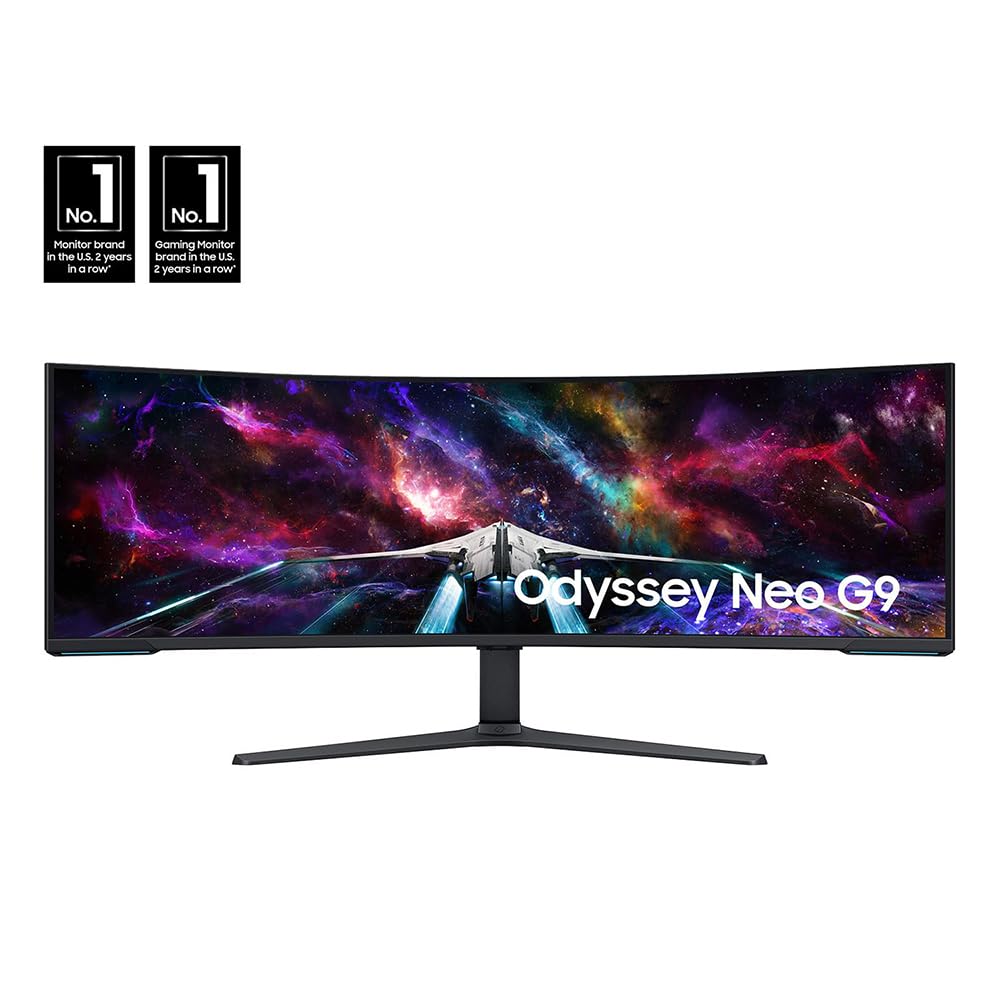 Samsung 57" Odyssey Neo G9 Dual 4K UHD Quantum Mini-LED Curved Gaming Monitor Bundle with Tech Smart USA Elite Suite 18 Standard Editing Software Bundle + 2 Year CPS Enhanced Protection Pack