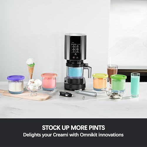 Miniatura 6 de Omnikit Pintas de repuesto para recipientes Ninja Creami Breeze  Paquete de 2, vasos de 16 onzas compatibles con NC100 NC200 NC201 CN205A Series