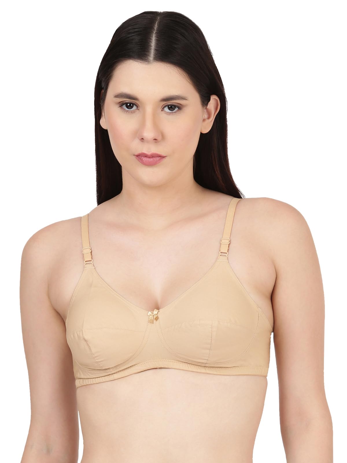 blossom Women Woven Cotton Double Layered Three Panel Seamed Cup Full Coverage Everyday_Honest Bra-picture-11