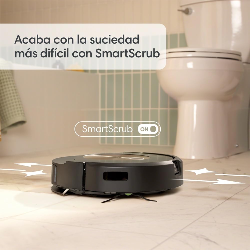 iRobot Robot Aspirador y friegasuelos 2 en 1 Roomba Combo j9+ con estación de llenado y Vaciado automático CleanBase y Sistema fregado Innovador, Color Marrón Alce - Identifica y Evita obstáculos