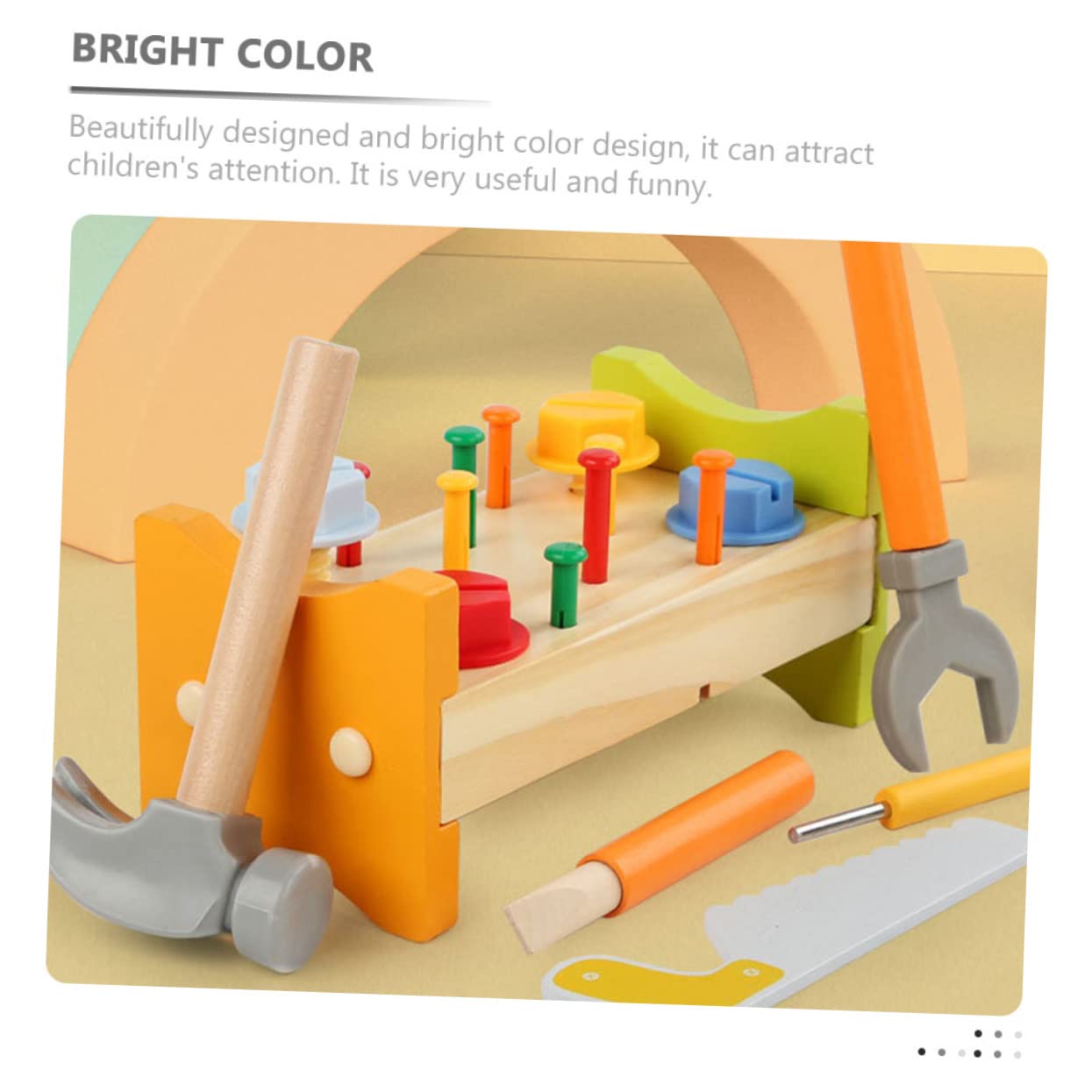 Banco de Trabajo con Piezas de Madera, Juguete Didáctico para Bebés y Niños, Fomenta Creatividad y Razonamiento
