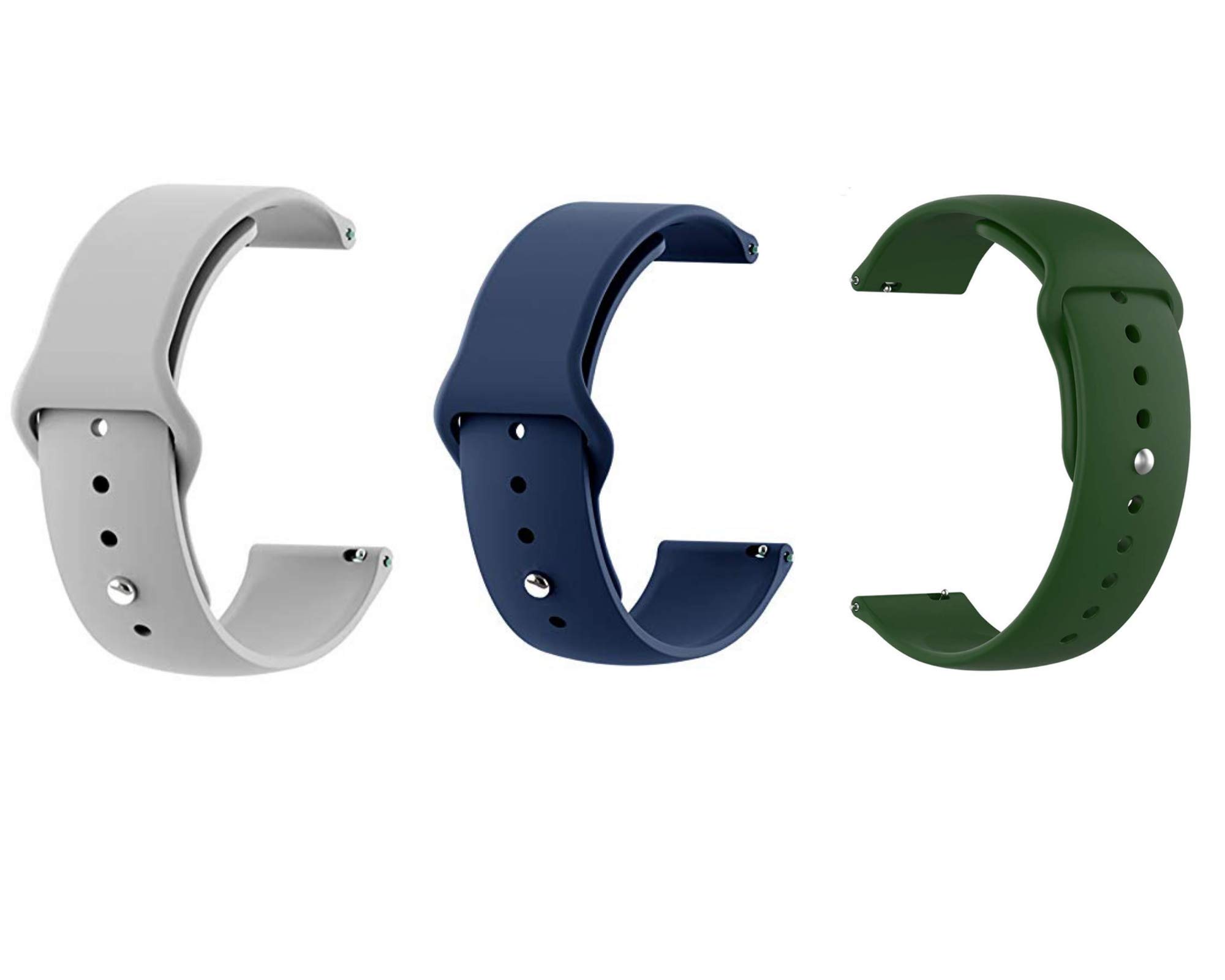 DIVERTS20 MM Soft Silicon Watch Strap Band Compatible for Samsung Galaxy Watch 4 40mm & 44mm Galaxy Watch 4 Classic - 46mm & 42mm Watch Strap - Quick Release (Pack of 3)