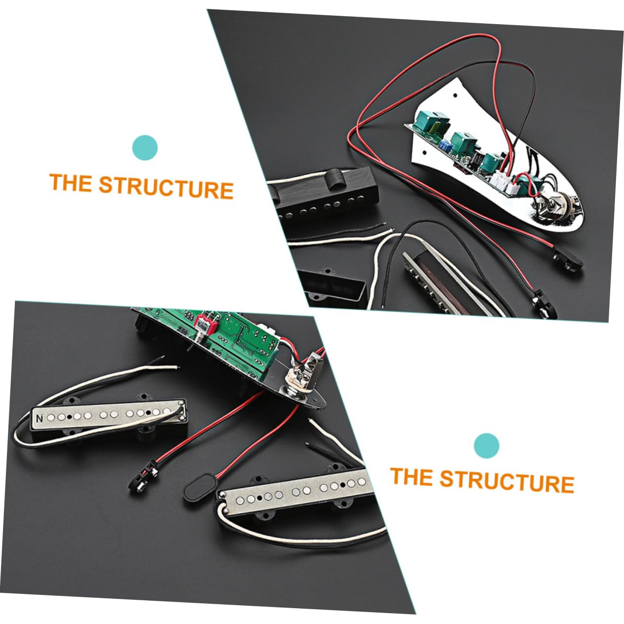 Set di Pickup per Basso Jb a 5 Corde, Humbucker Delicato, Ferro Argentato, Parti Semplici per Basso Elettrico, Facile da Usare