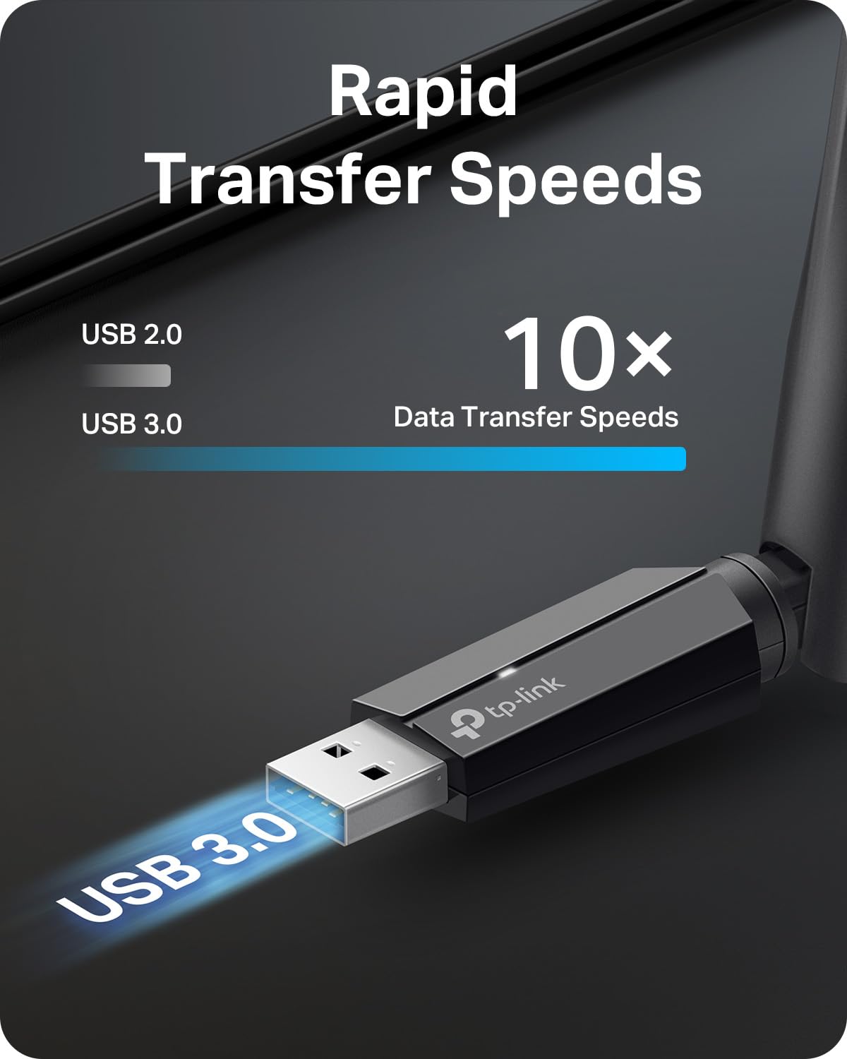 Archer TBE400U Plus - BE6500 Adaptateur USB Wi-FI 7 Tri-Band à Gain élevé