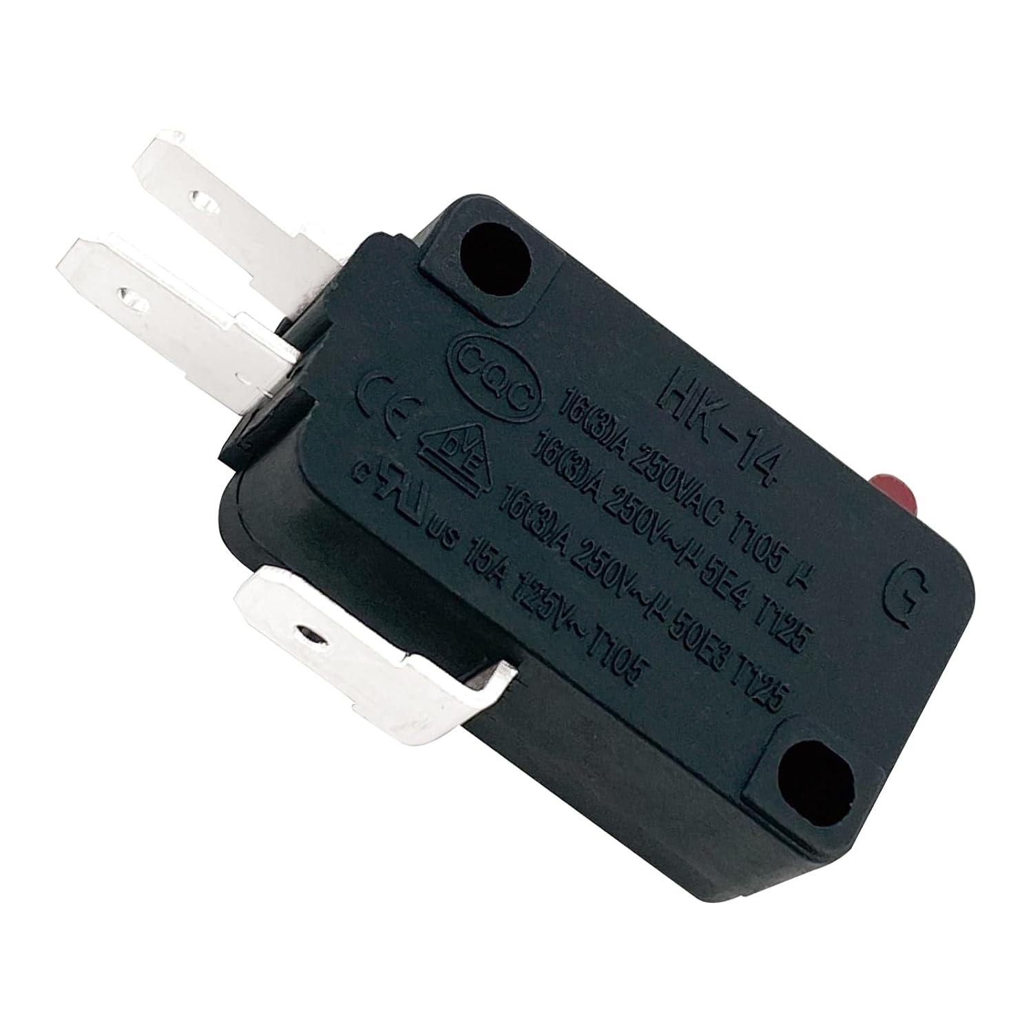 HK-14 Micro Switch (4-Pack) 3-Pin 16A 250VAC SPDT Replacement for Gourmia Air Fryer Door Switch and Microwave Oven Limit Switch Repair, WEIPENG HK-14-16A-098 Compatible, Fixes Door Open Errors