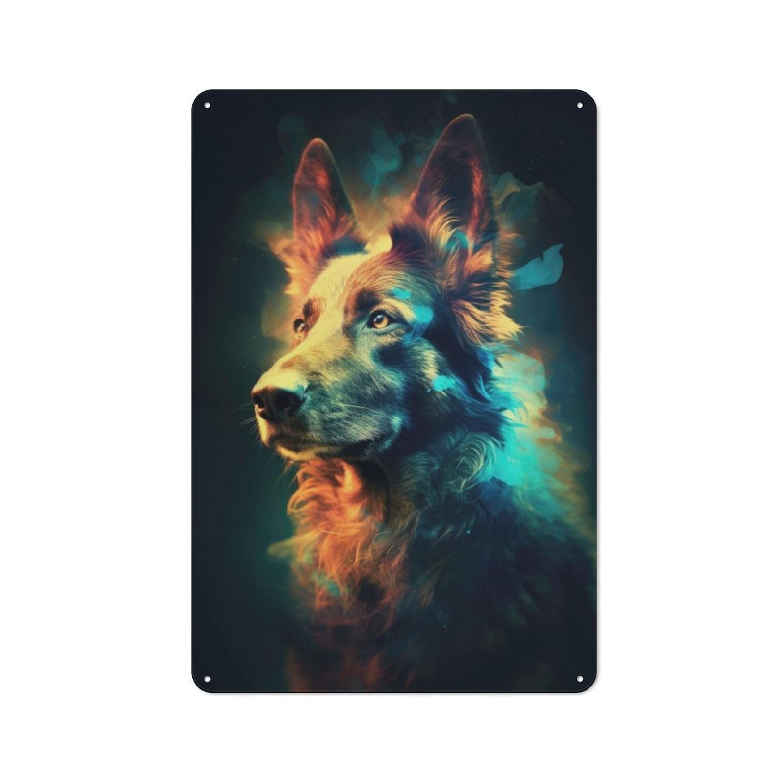 Junmoney German Shepherd Retro Metal Sign 30X20cm For Bar Or Restaurant, For Kitchen And Home Bar Decor, For Home Office And Studio Walls