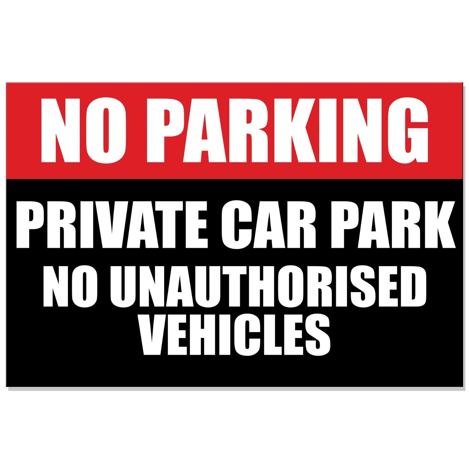 Private Car Park | No Parking Metal Sign | Red & Black Vintage Wall Plaque | 20x15cm No Unauthorised Vehicles, Vintage Wall Plaque, Retro Outdoor Garage Decor & Man Cave Gift