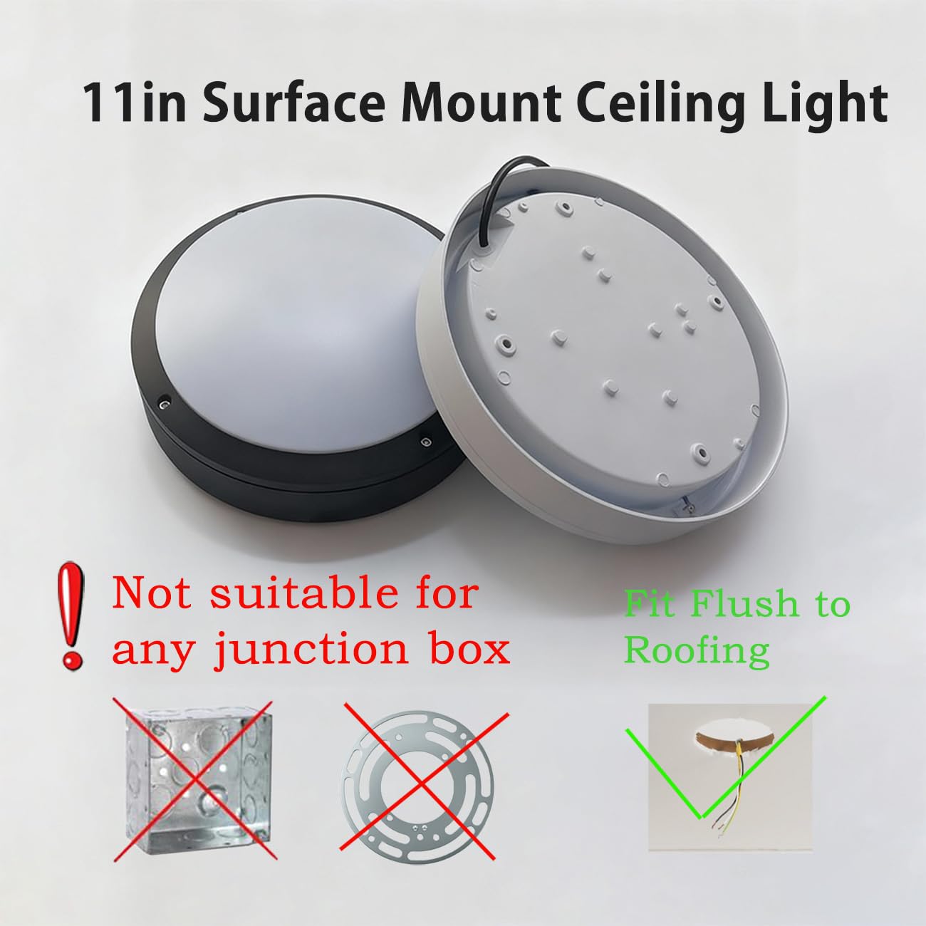 SIGEYI Plafonnier LED rond étanche pour intérieur et extérieur 20 W 3000 K Blanc chaud