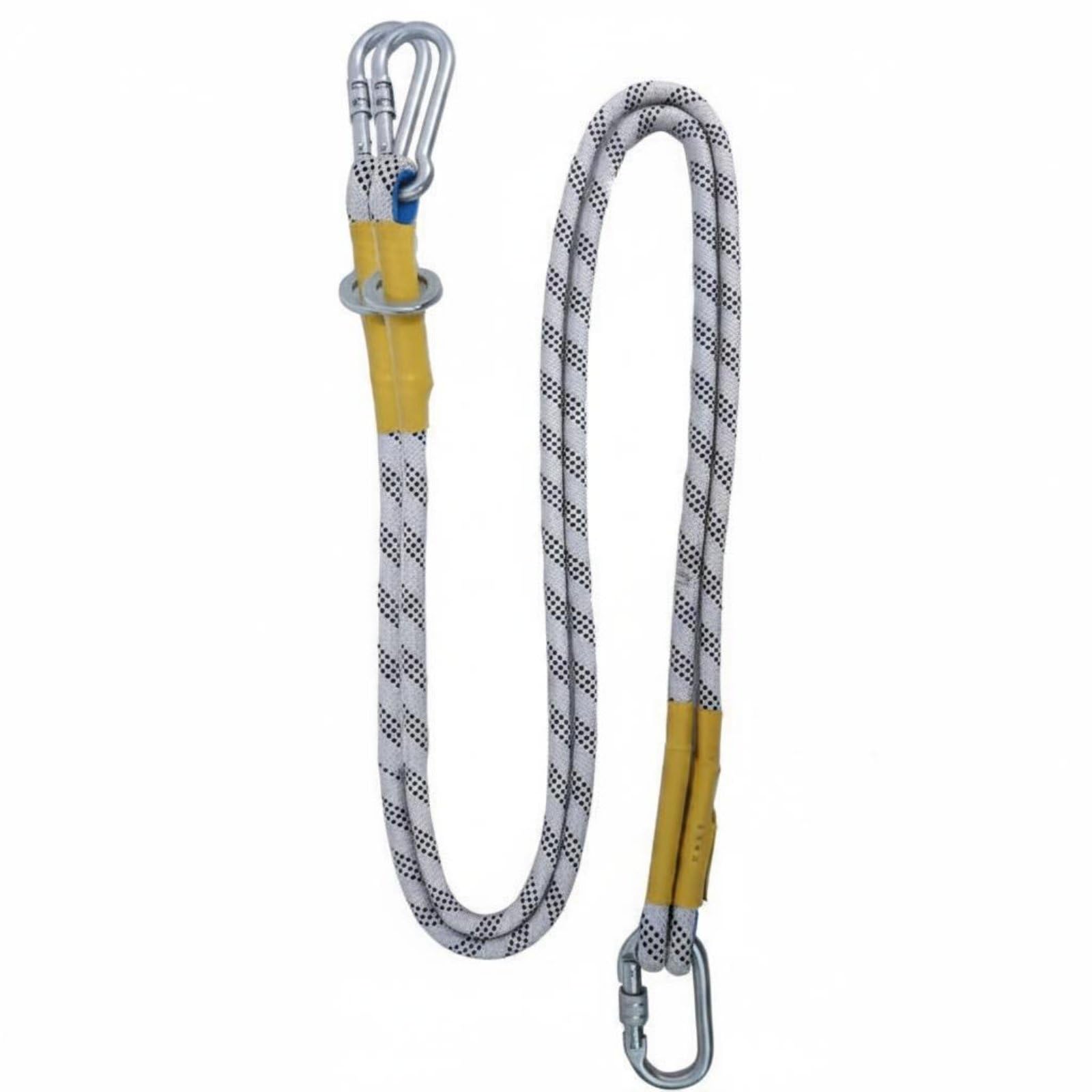 MERIGLARE Harnais de Sécurité Longe avec Crochets Absorbeur de Chocs Harnais Réglable Maintien en Position Fiable pour, Corde De Suspension 2m À Double Crochet Petit