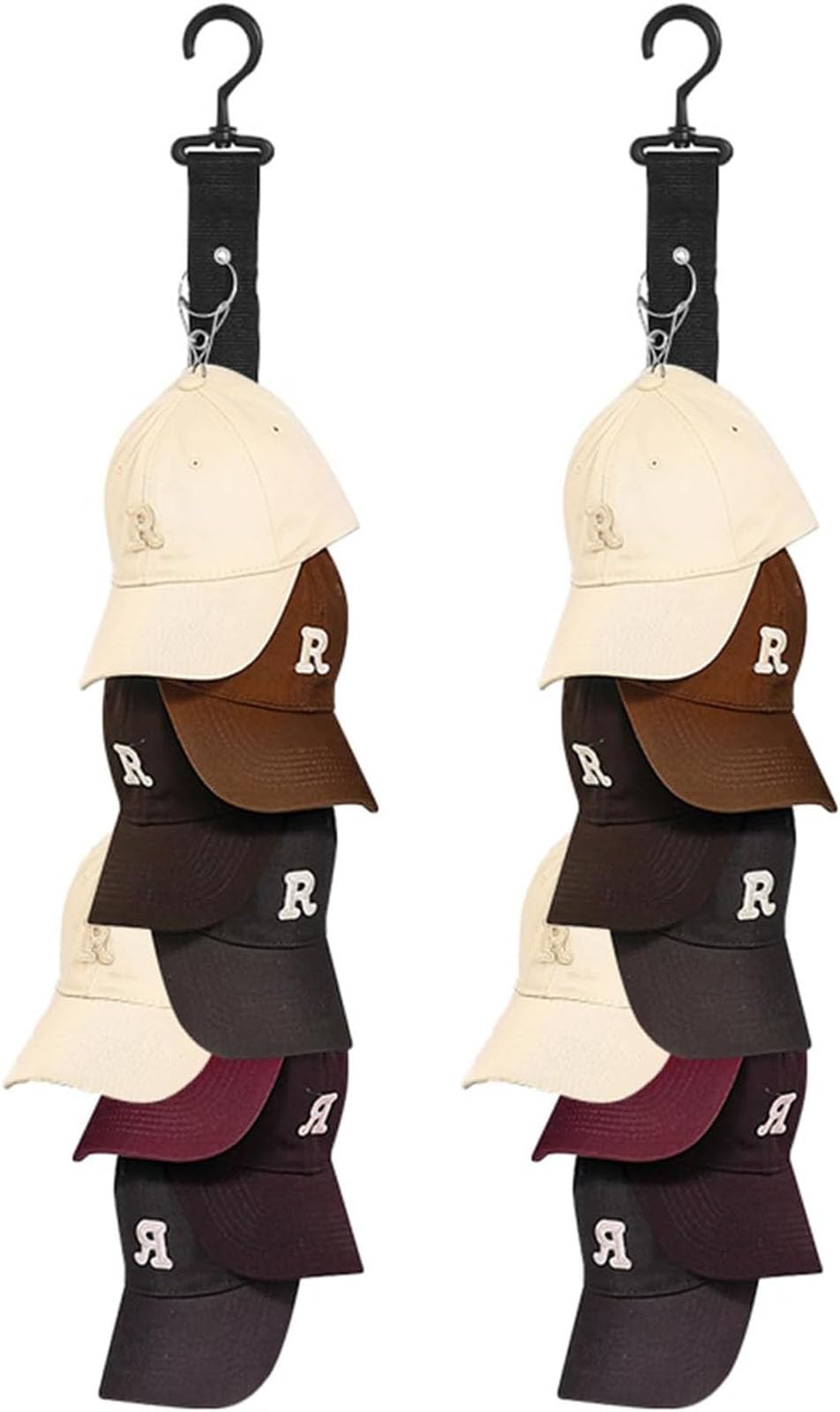 Rayyan 2 Pcs Hat Racks Organizer Cap Rack Baseball Hats Caps Closet Hook Wall Mount Cowboy Hat Stand Storage Door Wardrobe Hanging Hat Rack