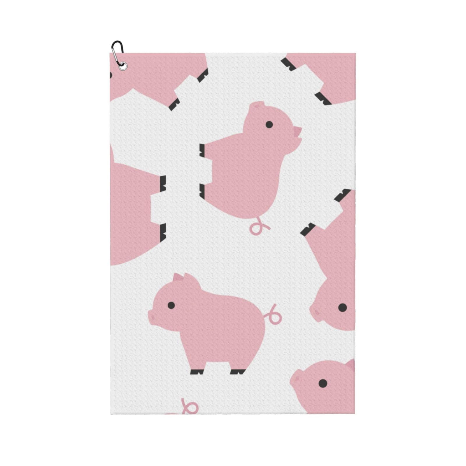 Hnnkloy Pink Pig, 16x24 in Portable Waffle Golf Towels with Carabiner Clip for Golf Bag