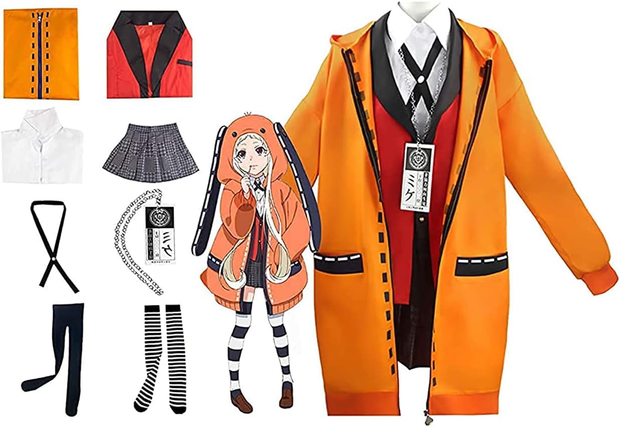 Halloween Yomoduki Runa Cosplay Costume Full Set Outfit Anime Gambler School Uniform Full Set Outfit for Girls