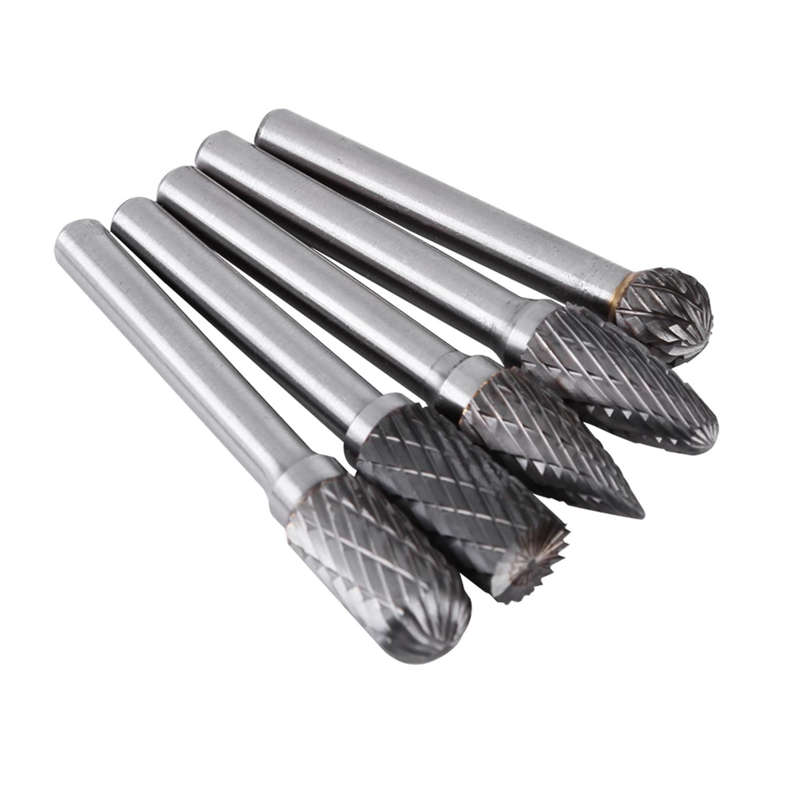 Dioche Smerigliatrice a Pinza 5 Pezzi Set di Frese in Acciaio Al Tungsteno per la Lavorazione di Lime a Doppia Riga con Testa da 6 Mm e Testa da 10 Mm