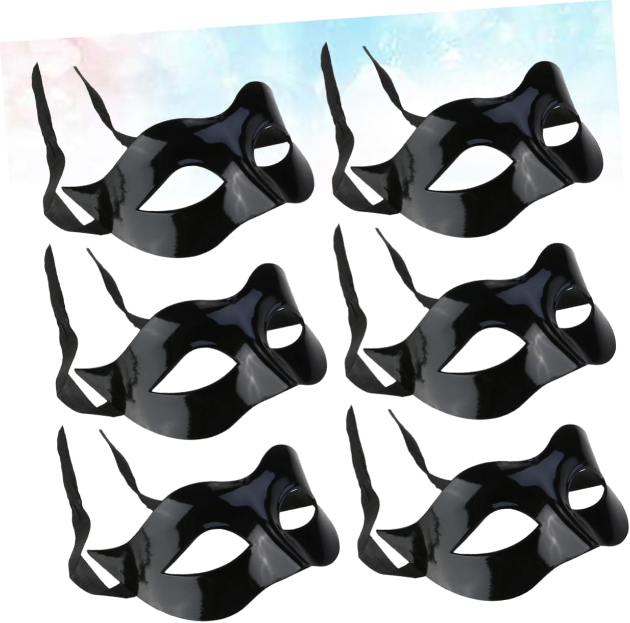 6pcs Half Face Mask for Men Cosplay Accessory Elegant Masquerade Masks for Costume Parties Create Mysterious Atmosphere at Events Black Style