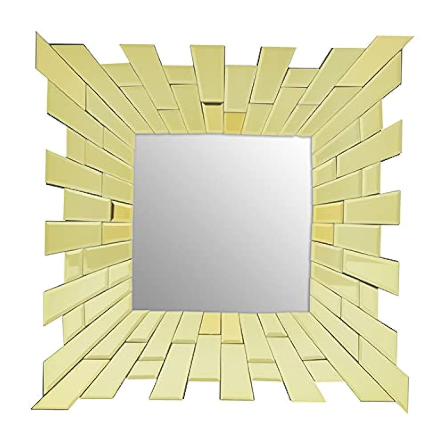 Orsina Small Square Wall Mirror With Tapered Glass & Reflective Tiled FrameDecorative Accent60Cm Small Mirror from B&Q