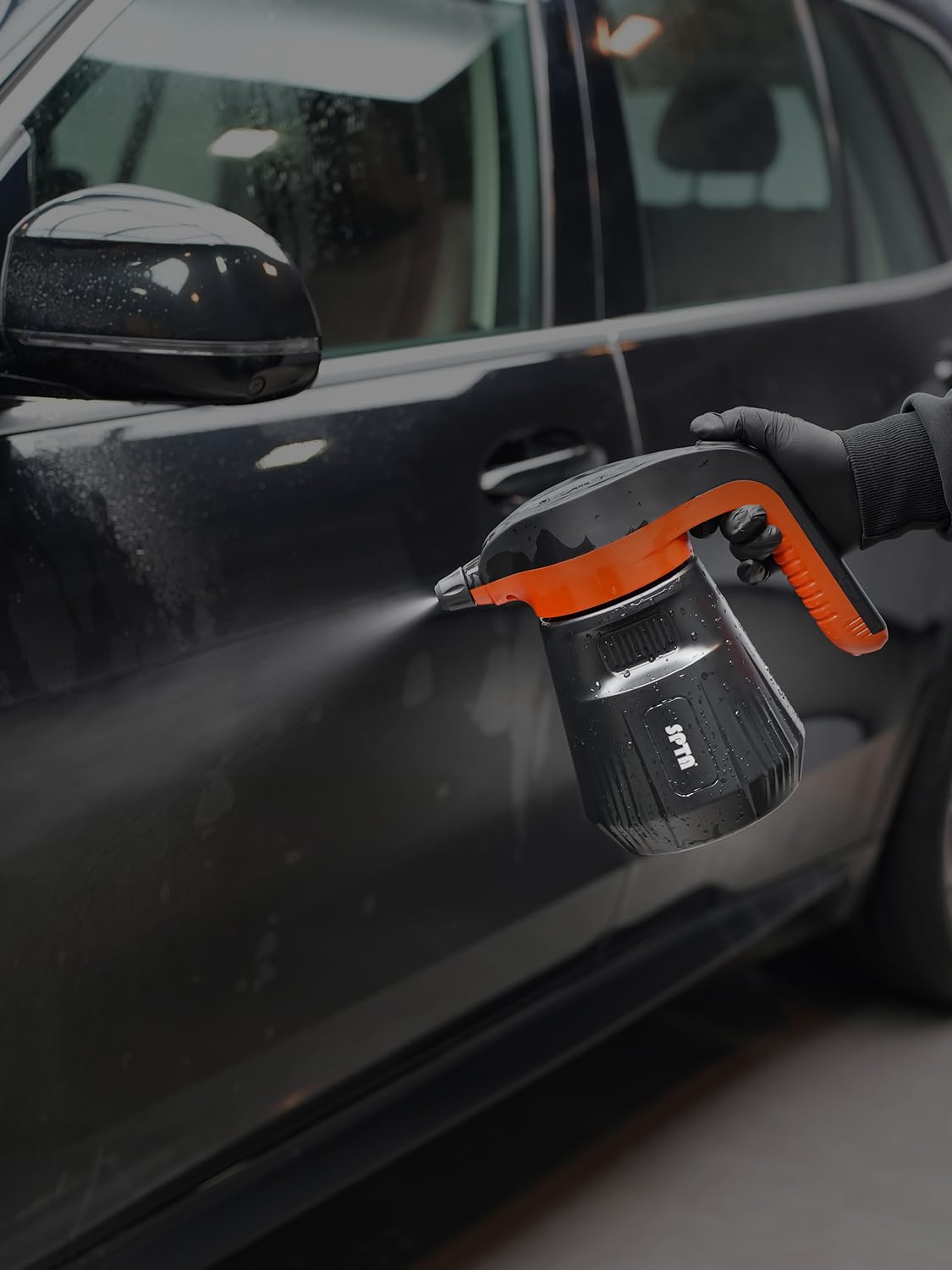 SPTA Druckschaumsprüher, 2,25 l, elektrischer Druckseifensprüher, Autoschaumsprüher, kabelloser Pumpsprüher für Autowäsche, Hochdruckreiniger, Schaumreiniger mit 500 ml Autowaschshampoo für Autowäsche