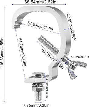 3Pack Clamps for Lights Stage Lighting Equipment & Accessories, Lighting C Clamp Dj Light Pole Clamp Truss Clamp, Half Coupler Hanging Bracket Stage Lighting Clamp Par Light Hook Clamps for Truss