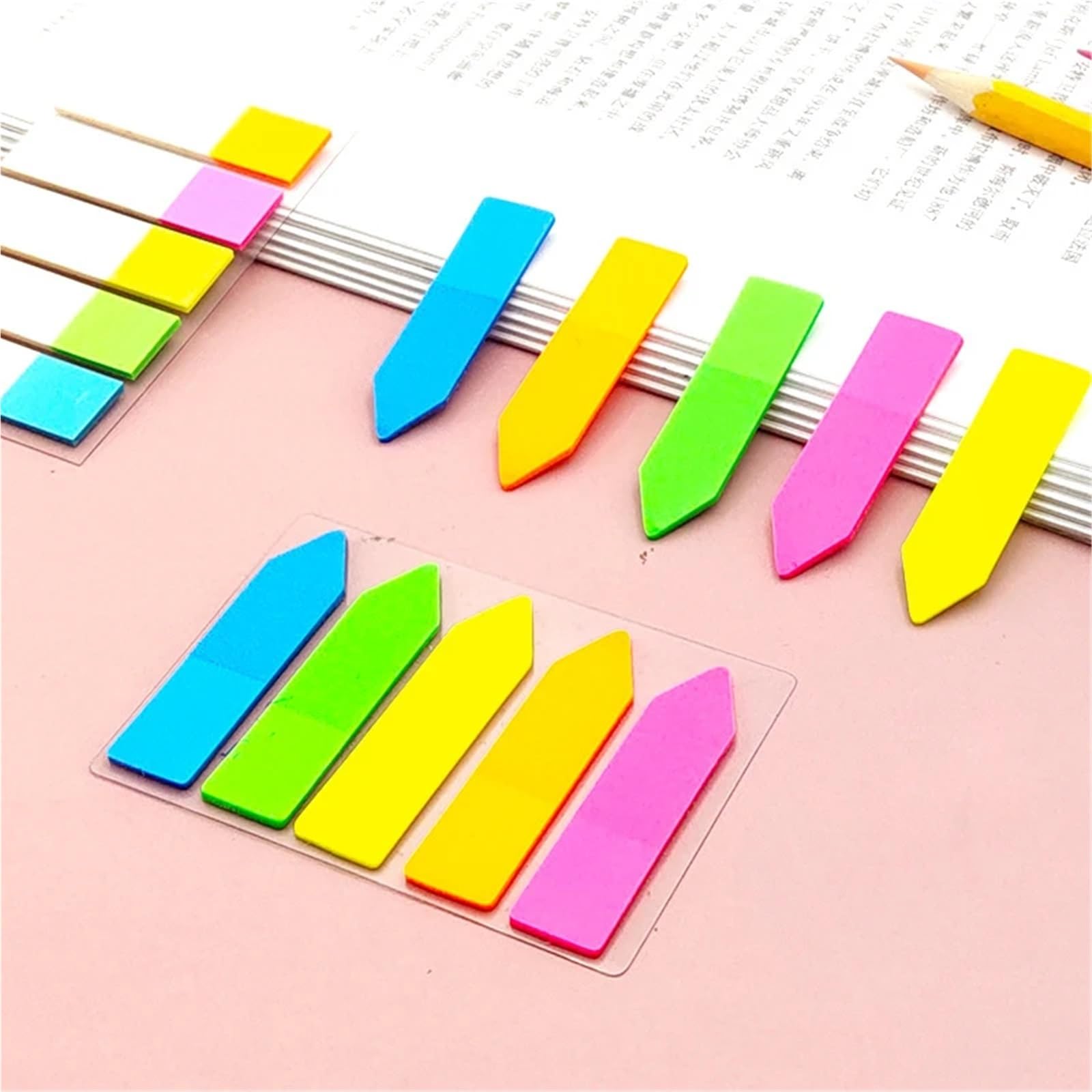 Note adesive, 40 foglietti adesivi per ufficio e scuola, color arcobaleno (colore A)