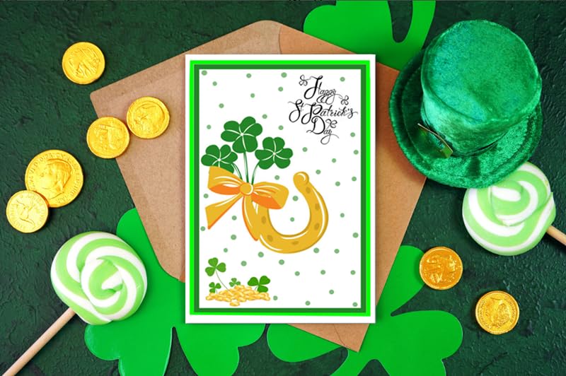 Arbuya Happy St Patricks Day Phrase Sentiment Clear Stamps For Decorative Card Making Journaling