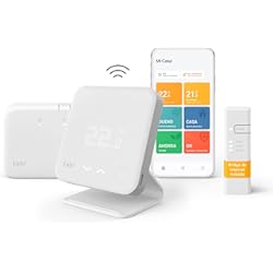Termostato Inteligente Bomba De Calor tado° Kit de Inicio – Termostato Inteligente Inalámbrico V3+ Base ad hoc incluida, Control inteligente de calefacción, diseñado en Alemania, compatible con Alexa, Siri y Asistente de Google