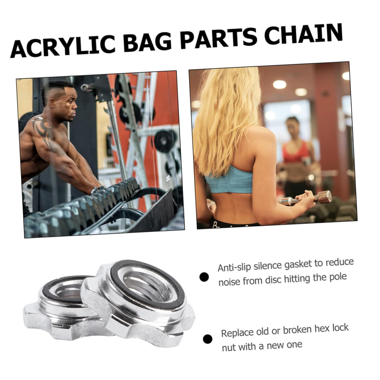 Balacoo 4pcs Barbell Nut Anti- Collar Screw for Security Nut Dumbbell Collar Grip