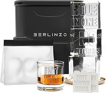 Berlinzo Premium Clear Ice Ball Maker - 2 Large Crystal Clear Ice Spheres for Whiskey & Cocktails