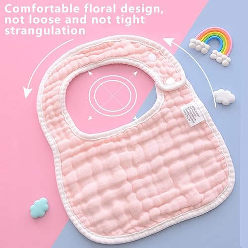 Miniatura 6 de YCHWFF Baberos de muselina, baberos para bebé, baberos de solapa, hombros de solapa, paños ajustables multiusos de 8 capas, 100% algodón orgánico