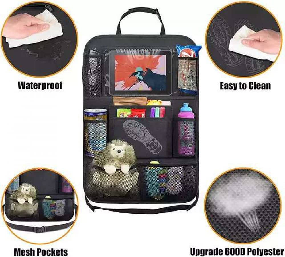 Siqi Backseat Organizer, Organisateur de Voiture pour Enfants avec Trou pour USB/Casque arrière Organisateur de siège de Voiture Organisateur de siège arrière pour Road Trip, collations pour Enfants,