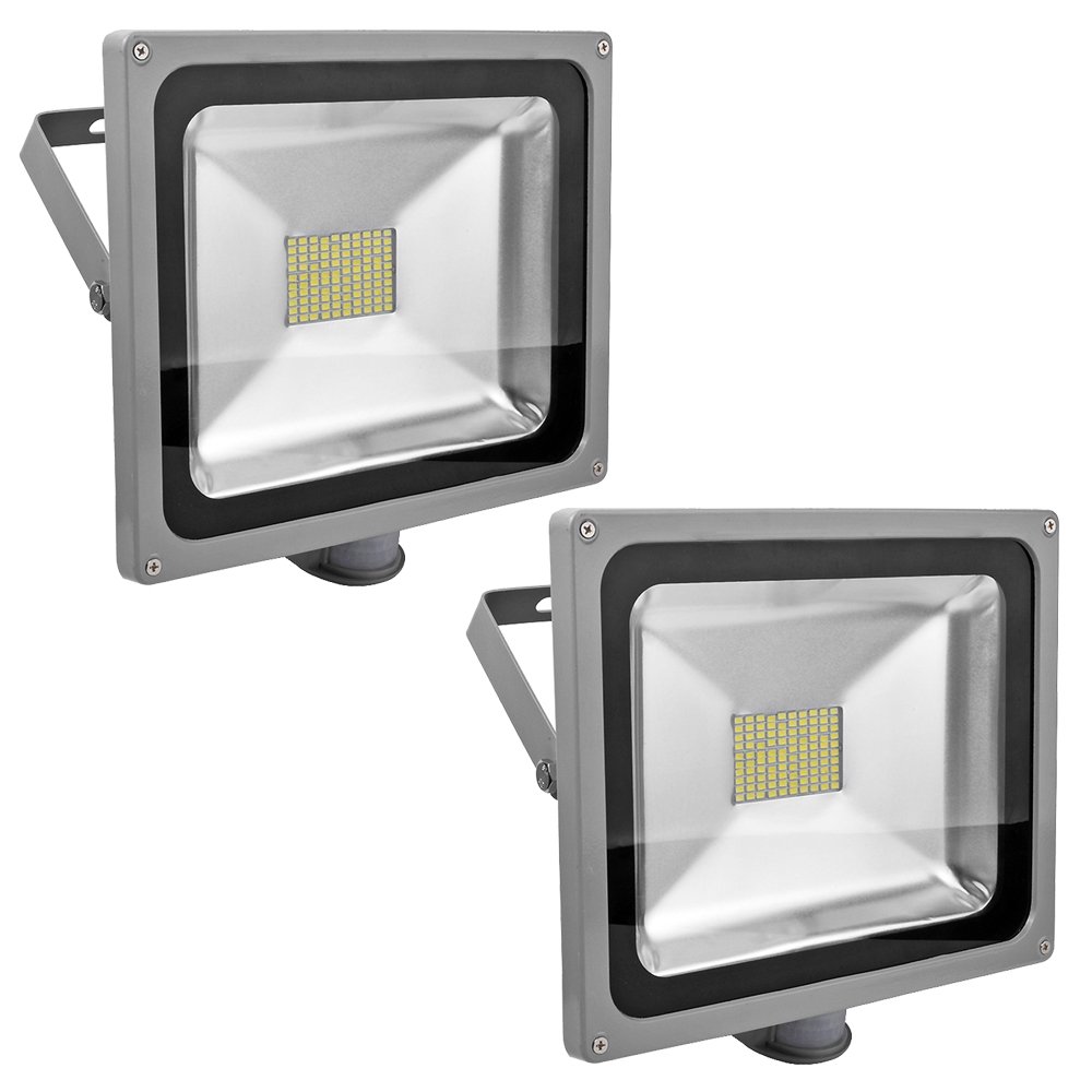 2x 80W SMD Fluter mit Bewegungsmelder LED Strahler Kaltweiß kaltweiss Licht IP65 Wasserdicht LED Lampe Wandleuchter Flulicht Flutbeleuchtung LED Gartenlampe Außenstahler