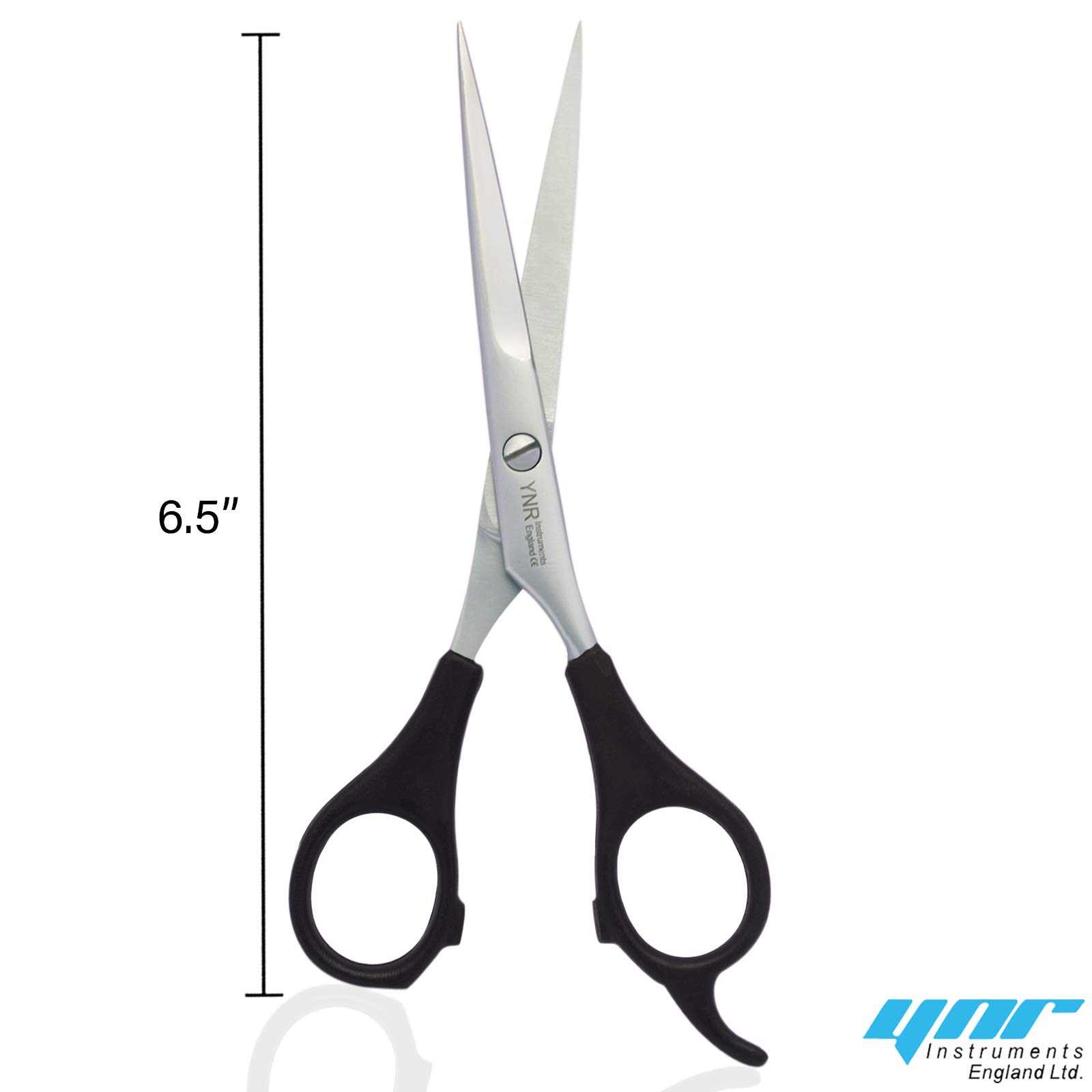 YNR Professional Hairdressing Scissor Super Sharp Barber Razor Shears (Silver-Black 5.5