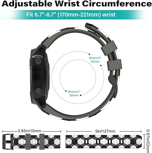 Miniatura 5 de OVERSTEP Compatible con la correa de reloj Fenix 5, 0.866 pulgadas QuickFit Correa de liberación rápida para Garmin Fenix 5 PlusFenix 6Fenix 6