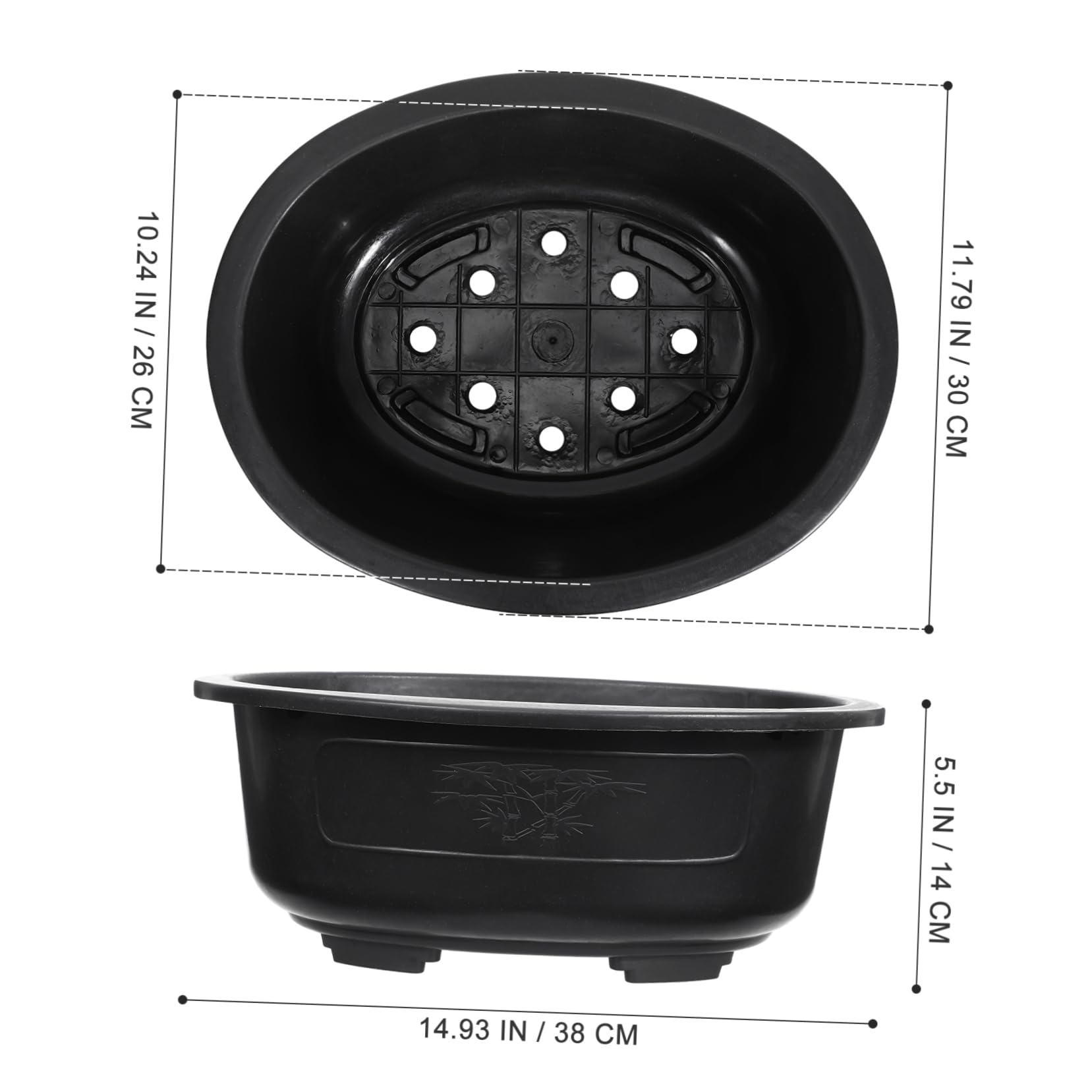 Operitacx 2 PièCes Grand Pot De Fleur Plastique avec Trou De Drainage pour Jardin Et Bonsaï JardinièRe ExtéRieure pour Plantes Succulentes Et DéCoration De Balcon