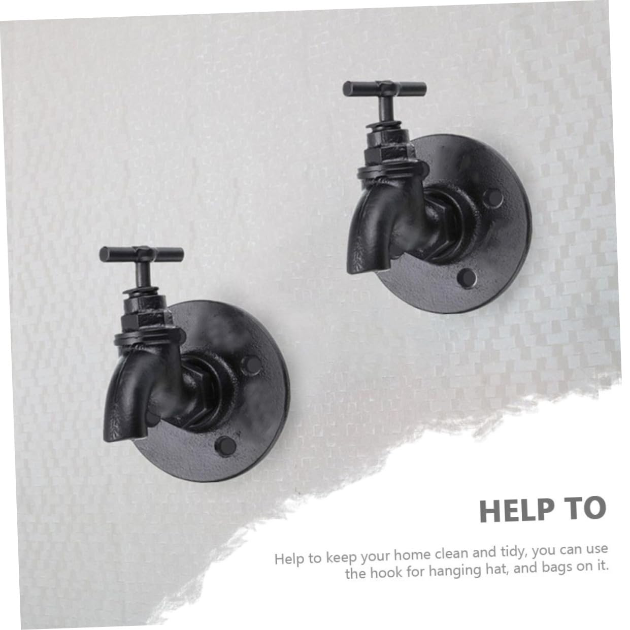2 Stück Kreative Vintage Kleiderhaken aus Eisen Wasserhahn Design Wandmontage Küche Haushalt Organisator