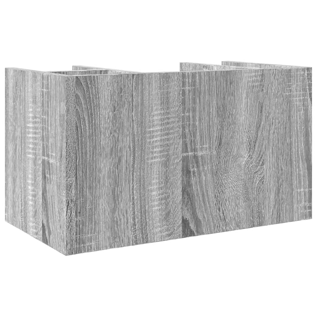 Schreibtisch-Organizer Grau Sonoma 44,5x24x25 cm Holzwerkstoff mit 6 Fächern für Büroorganisation, Dokumentenablage, Platzsparendes Ordnungssystem für Zuhause und Büro