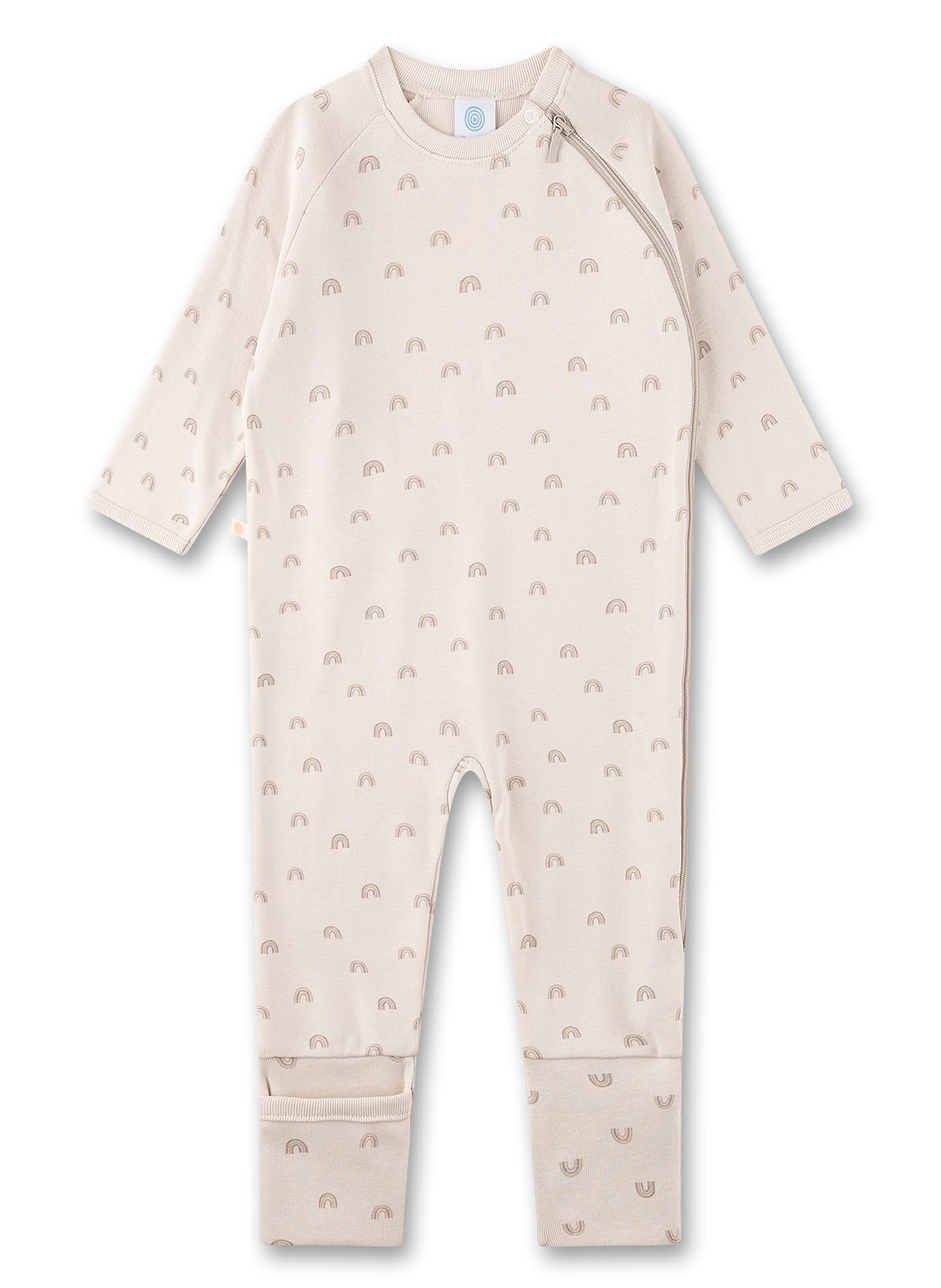 Sanetta Baby-Strampler beige Regenbogen | Praktischer und bequemer Unisex-Strampler aus Bio-Baumwolle. Baby Overall