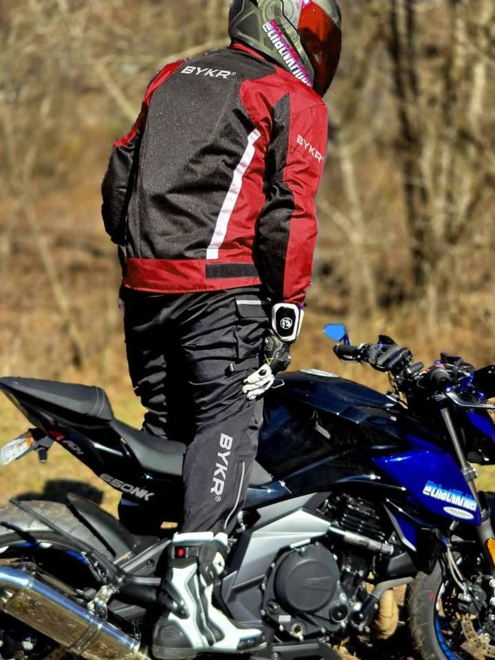 Image of BYKR Mesh Motorcycle Jacket For Men Dual Sports Adventure Breathable Riding Protective Motorbike Jackets Enduro CE Armored