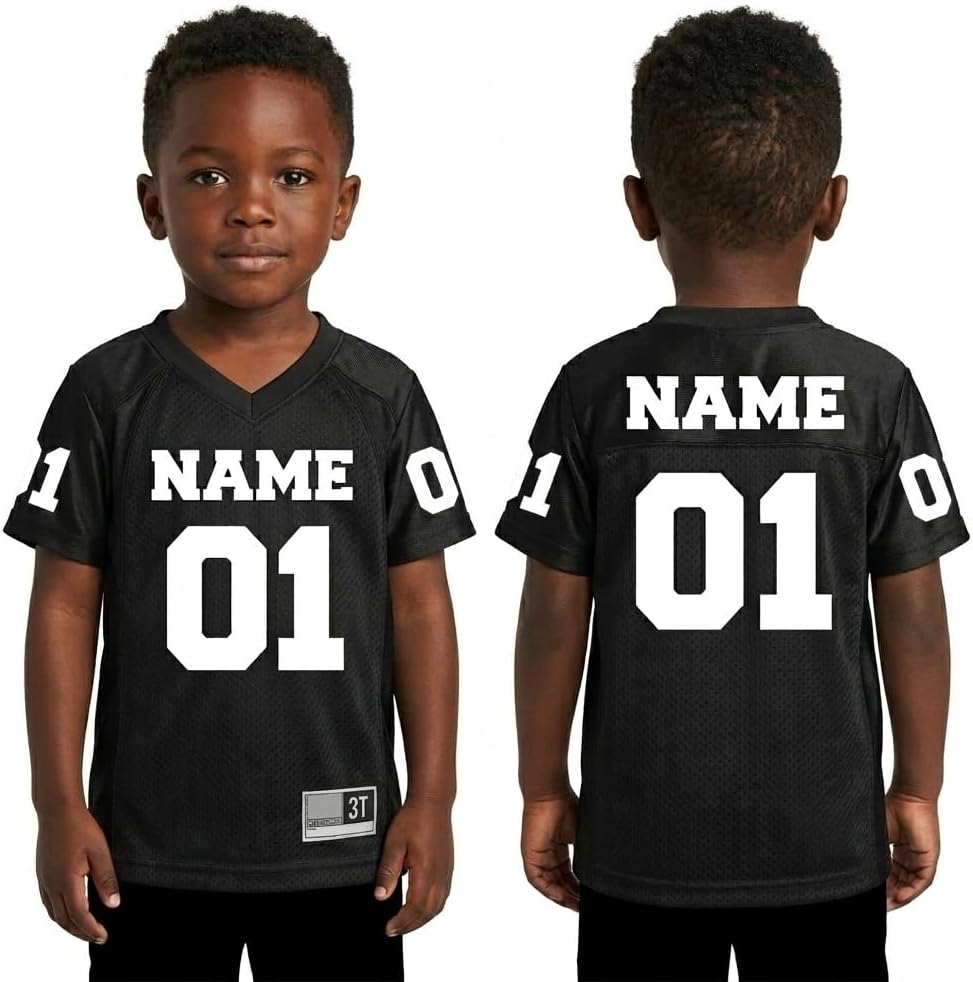 Premium Toddler Football Jersey – Personalized Name & Number Kids Shirt, Baby Boys & Girls Game Day (+Shoulder Number)