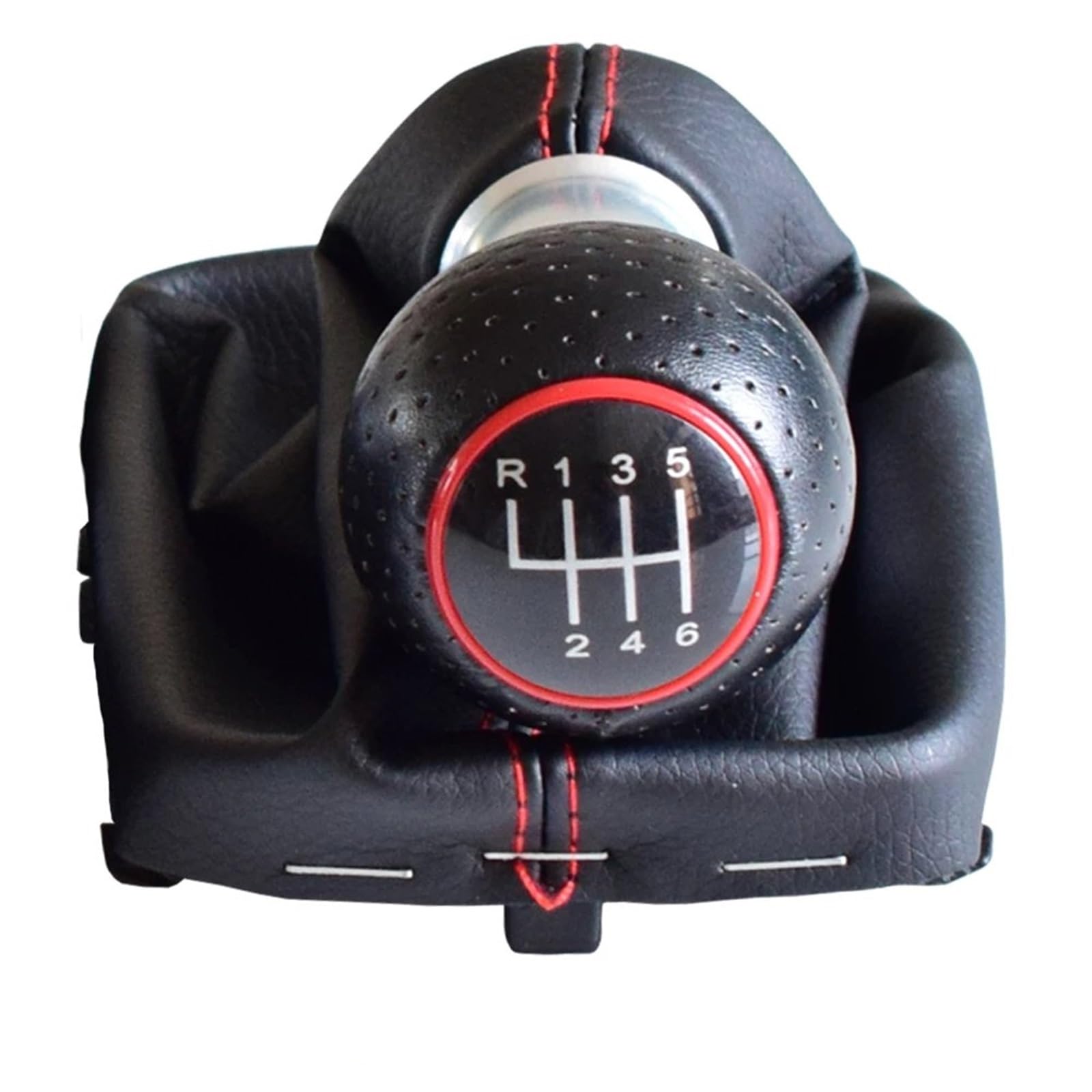 HSUKIHO Car Shift Knob Cover for for A3 S3 2001 2002 2003 Car Gear Shift Knob 5 Speed 6 Gear 12mm with Gaitor(6 Speed-Red)