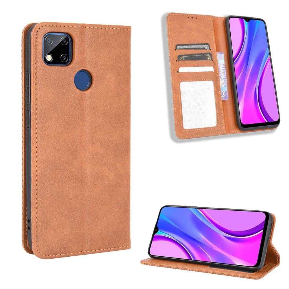 Custodia Portafoglio Per Xiaomi Redmi 10A 4G Con Vetro Temperato - Cover In Pelle PU Con Porta Carte E Funzione Cavalletto, Colore Verde