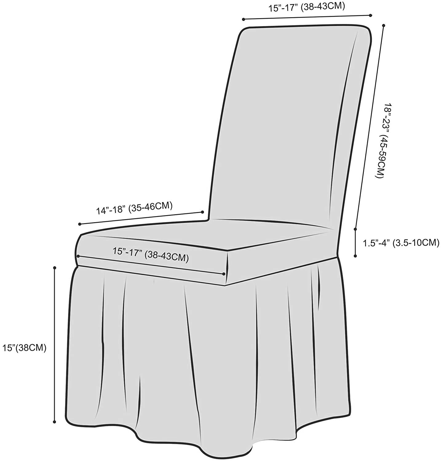 Funda elástica para silla de comedor, 1 pieza, color blanco