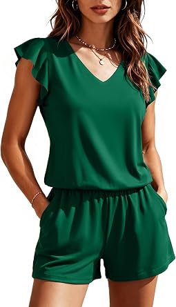 SHEKINI Womens Swim Romper One Piece Swimsuit with Shorts