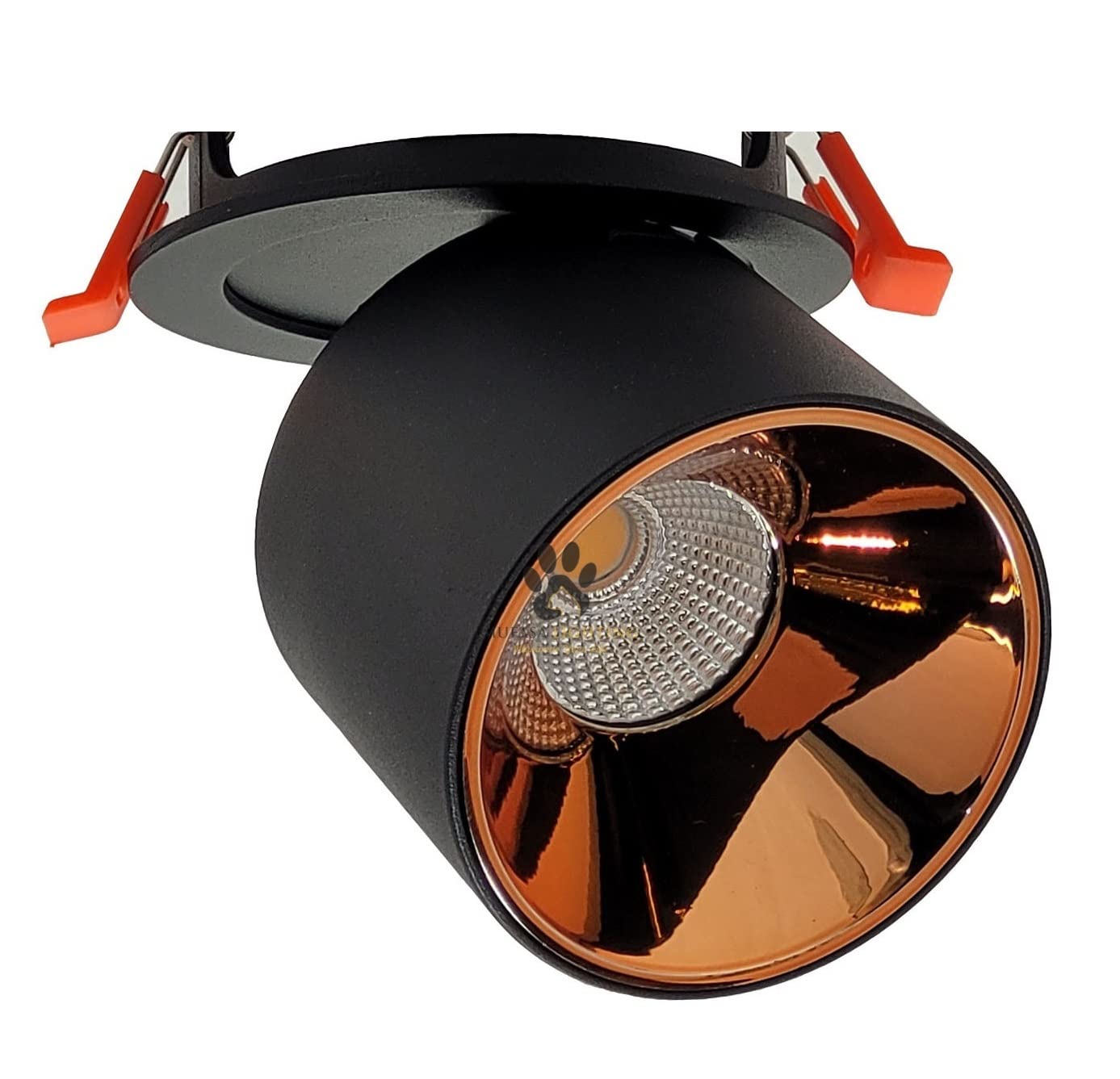 Mufasa 12 Watts Black Body Rose Gold Reflector Adjustable LED Concealed Ceiling Light Cylindrical Shape Indoor Flush Mount Spot Light Down Light Aluminum Body (6Cm Height) (Warm White)-image-48