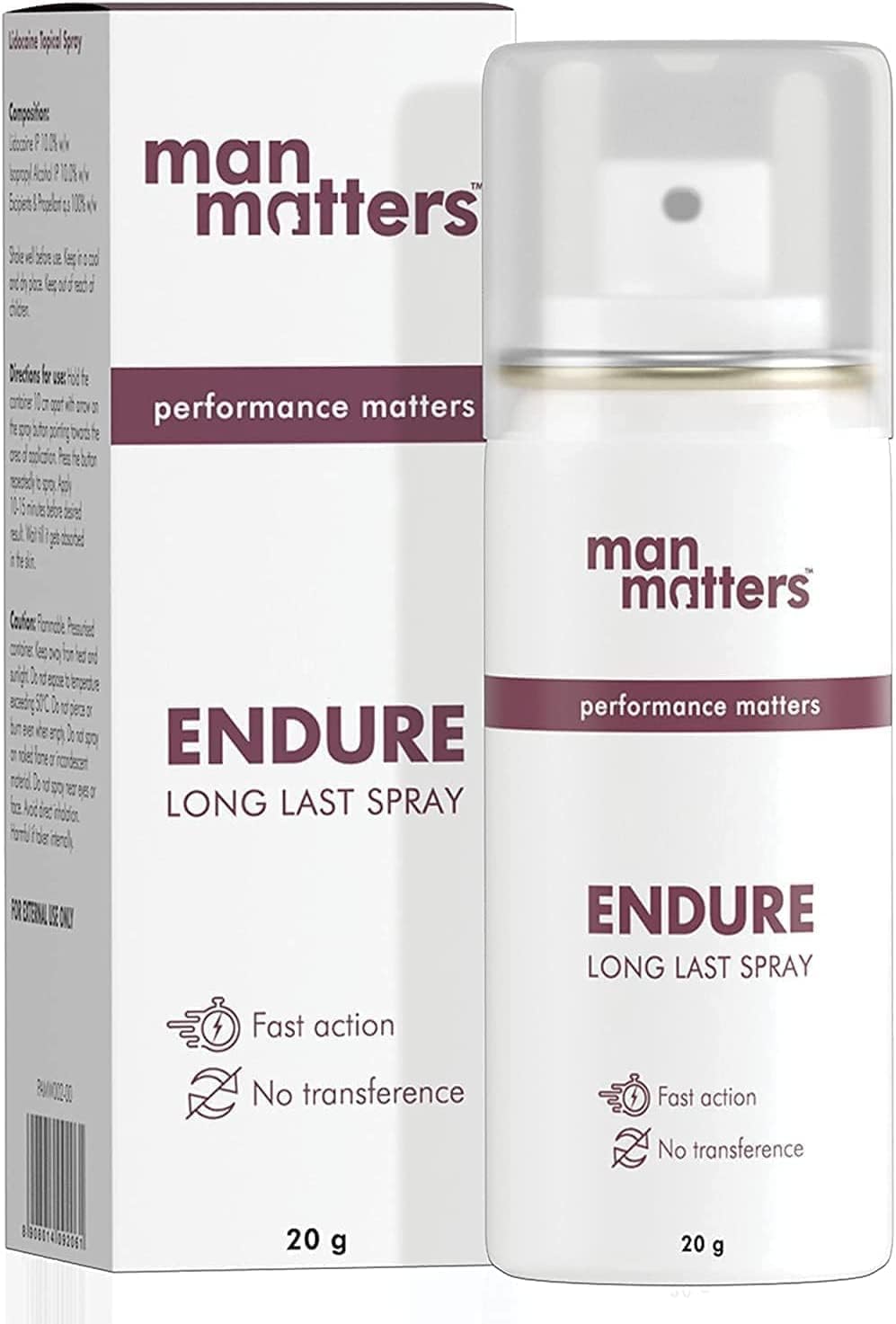 KRISTINA Man Matters Endure Long Last Spray for Men | Safe & Effective | Pack of 1 | 20 Grams